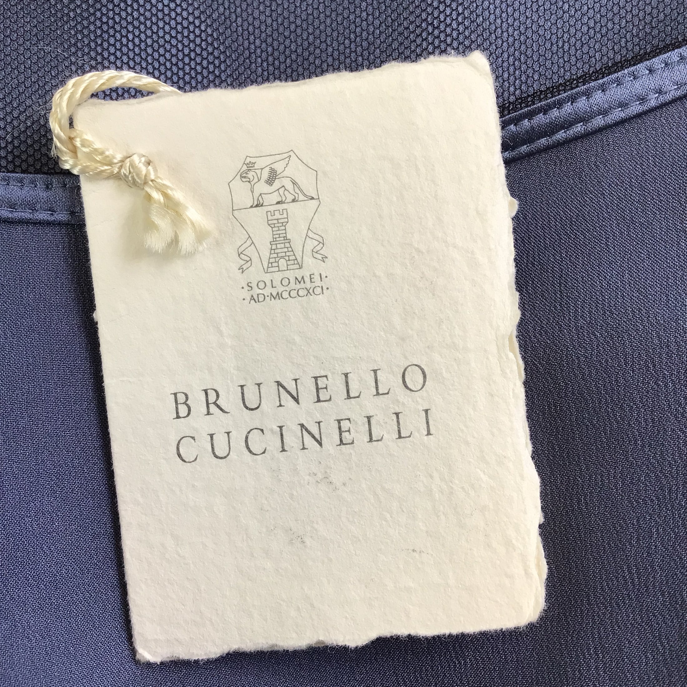 Brunello Cucinelli Blue / Black Mesh Overlay Monili Beaded Detail Sleeveless Silk Blouse
