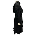 Load image into Gallery viewer, Balenciaga Black 2020 Ruffled Long Sleeved Asymmetric Satin Dress
