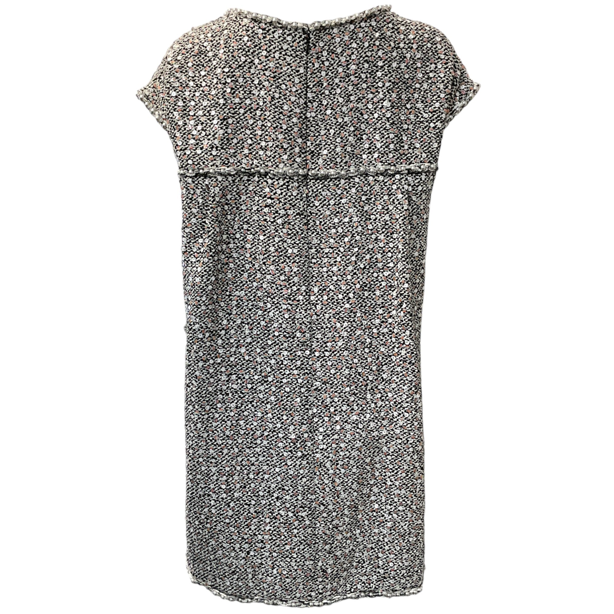 Chanel Black / White Multi Sequined Tweed Dress