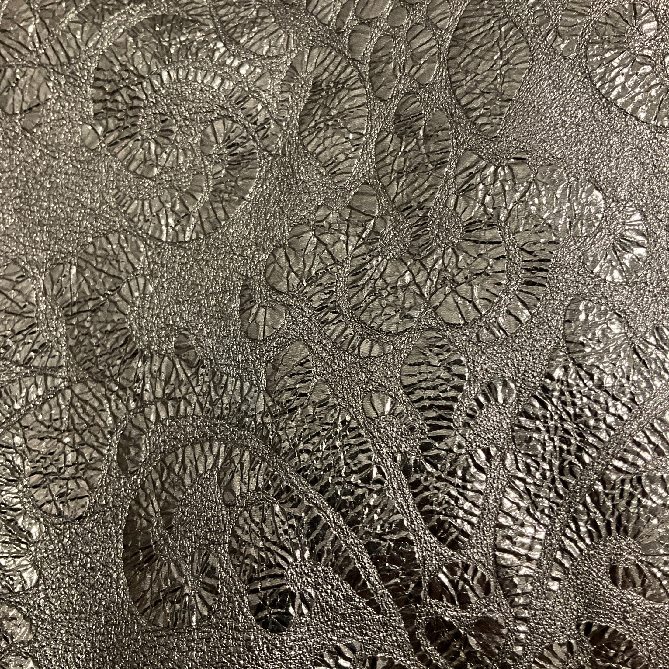 Susan Bender Gold Metallic Leather Jacquard Skirt