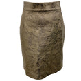 Load image into Gallery viewer, Susan Bender Gold Metallic Leather Jacquard Skirt

