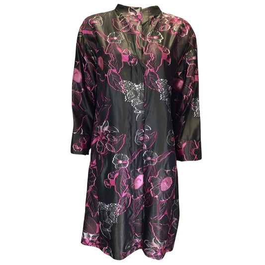 Jil Sander Grey / Pink Floral Jacquard Dress