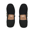 Load image into Gallery viewer, Roger Vivier Black Crinkled Patent Leather Flats with Gold Charm Embellished Chain
