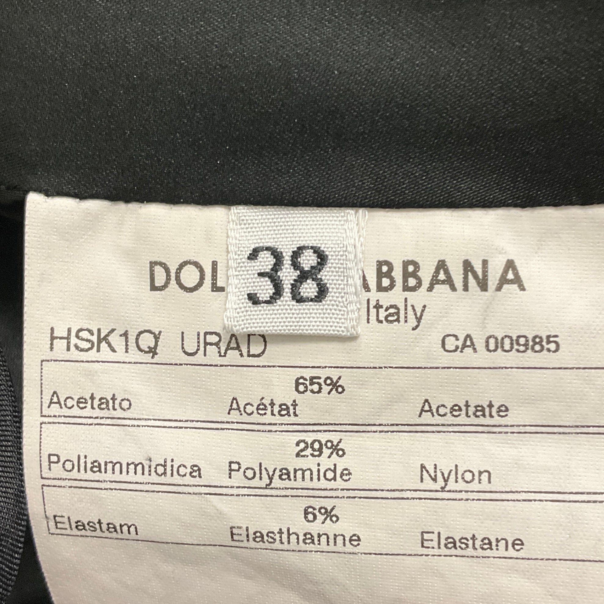 Dolce & Gabbana Black Stretch Satin Pencil Skirt