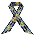 Load image into Gallery viewer, Hermes Blue Multi Les Brandebourgs Print Silk Twilly Scarf
