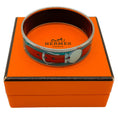 Load image into Gallery viewer, Hermes Blue Belt Motif Enamel Gold Plated Wide Bangle Bracelet
