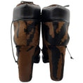 Load image into Gallery viewer, Alaia Brown / Black Pony Hair Lace Up Booties
