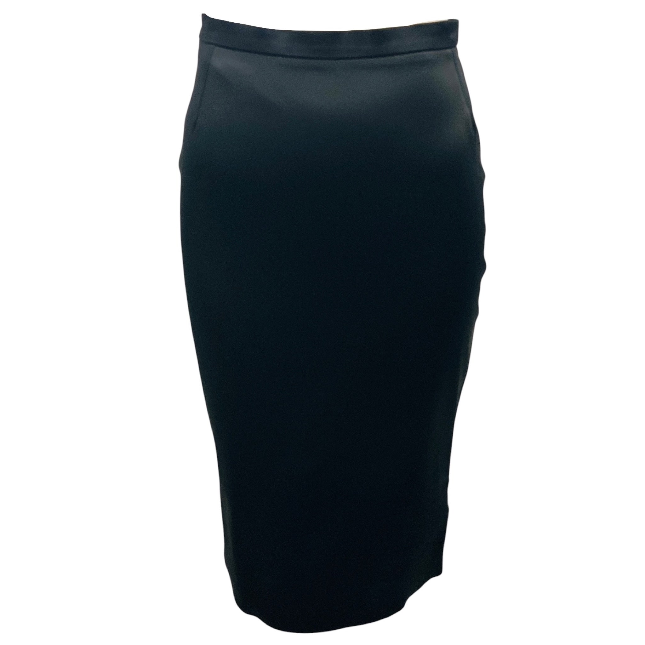 Dolce & Gabbana Black Stretch Satin Pencil Skirt