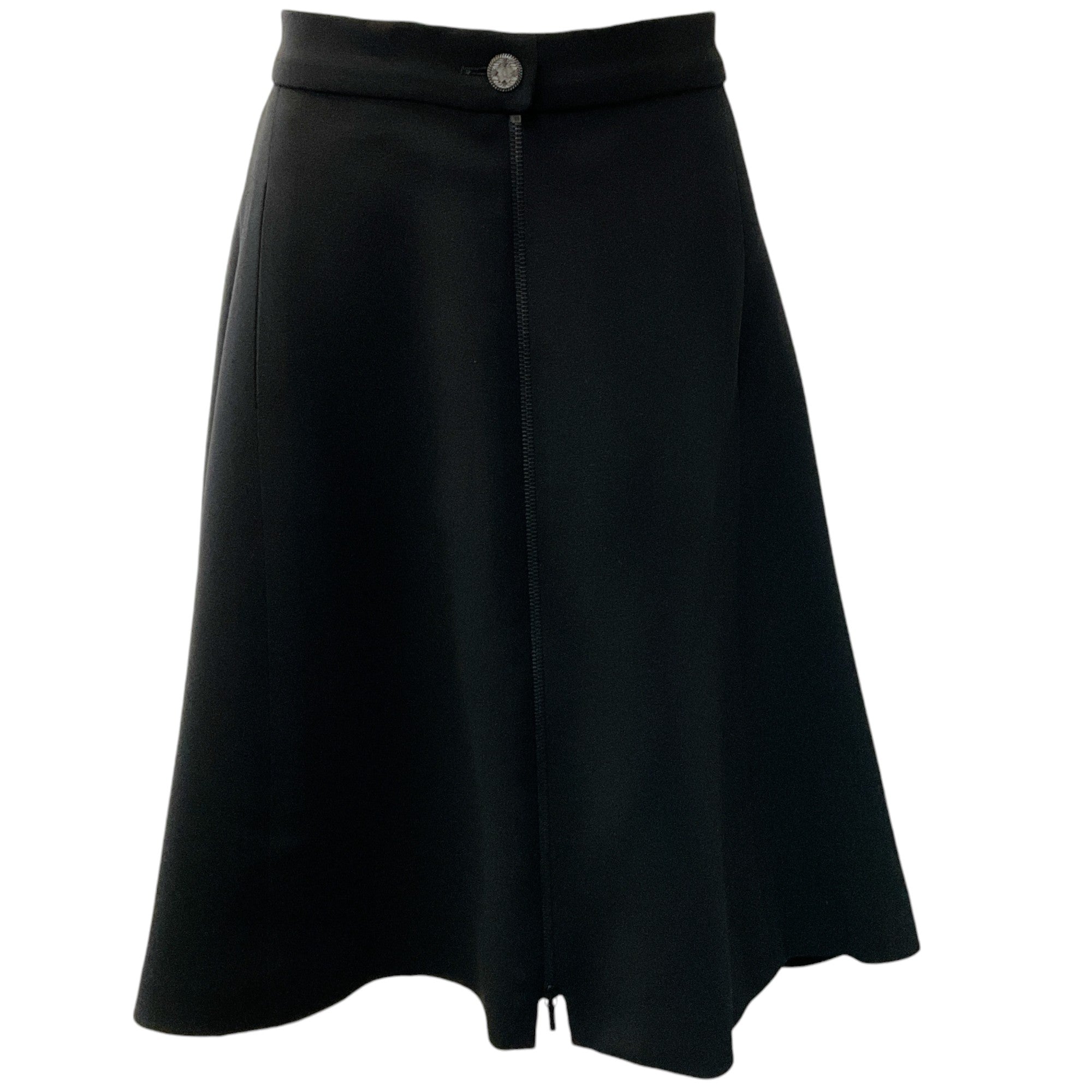 Chanel Black Silk Double Zipper Skirt
