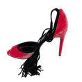 Load image into Gallery viewer, Pierre Hardy Majorelle Pink / Black Suede Trimmed Velvet Sandals
