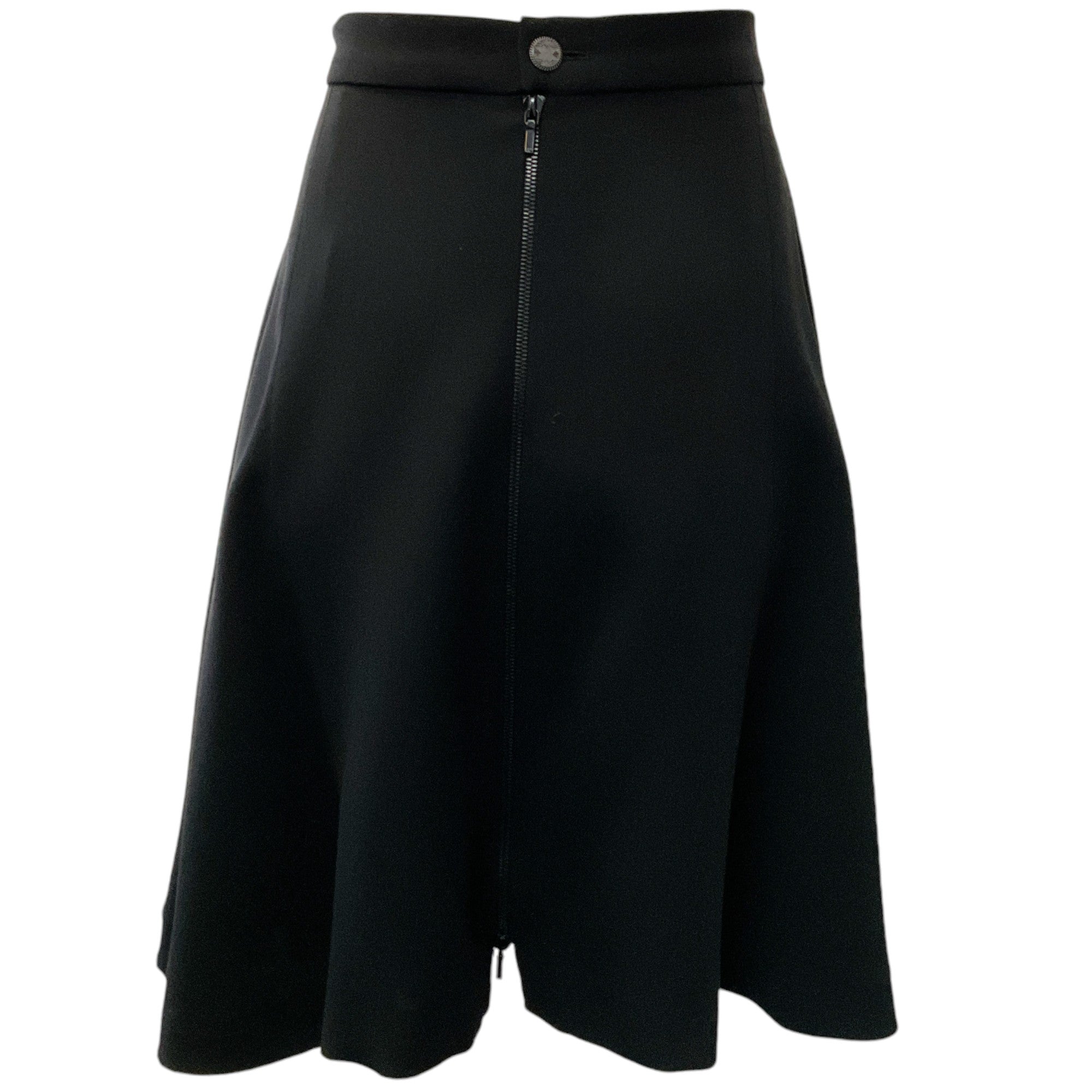 Chanel Black Silk Double Zipper Skirt