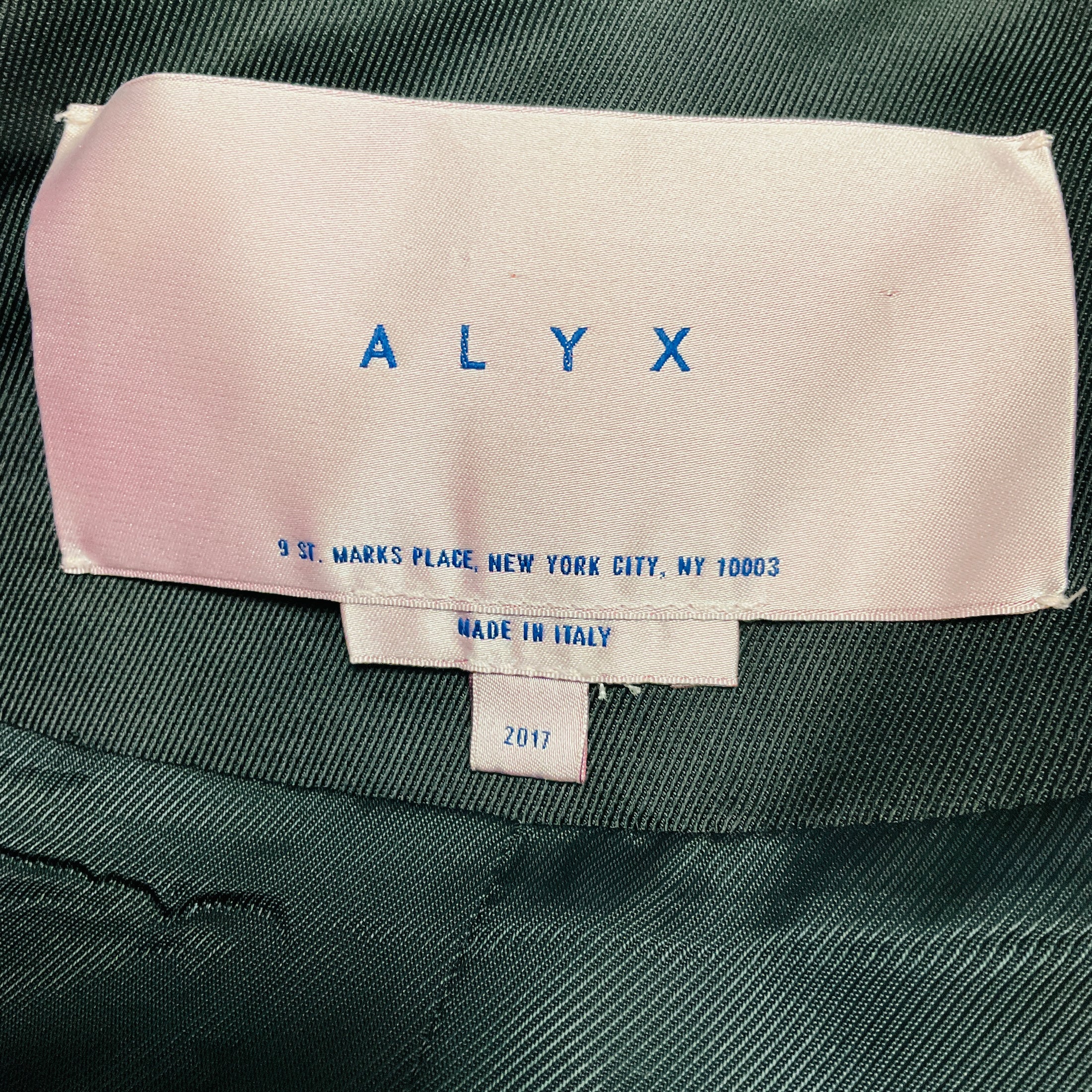 Alyx Black Flared Zip Front High Low Blazer Jacket