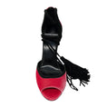 Load image into Gallery viewer, Pierre Hardy Majorelle Pink / Black Suede Trimmed Velvet Sandals
