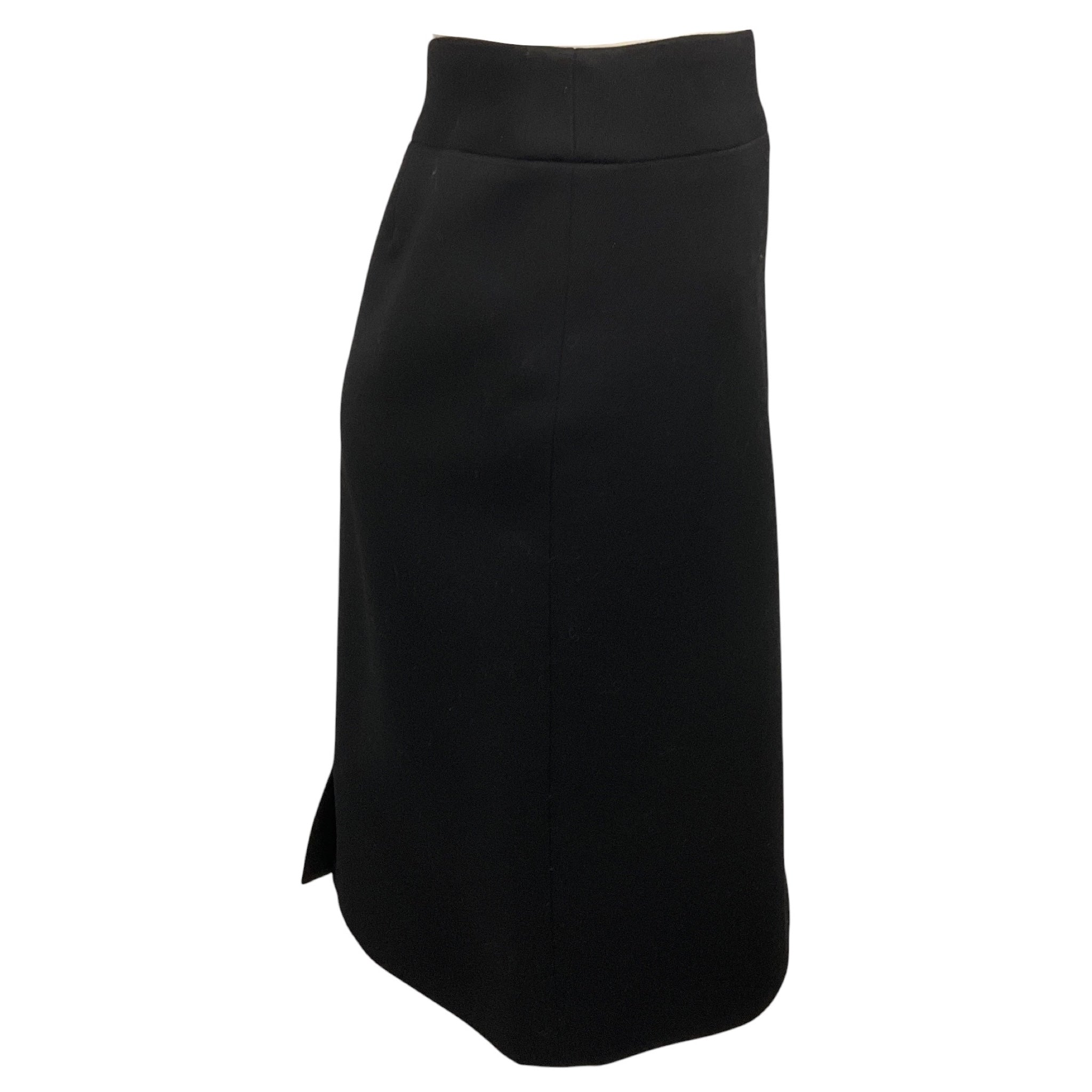 Chanel Black 2008 Wool Pencil Skirt