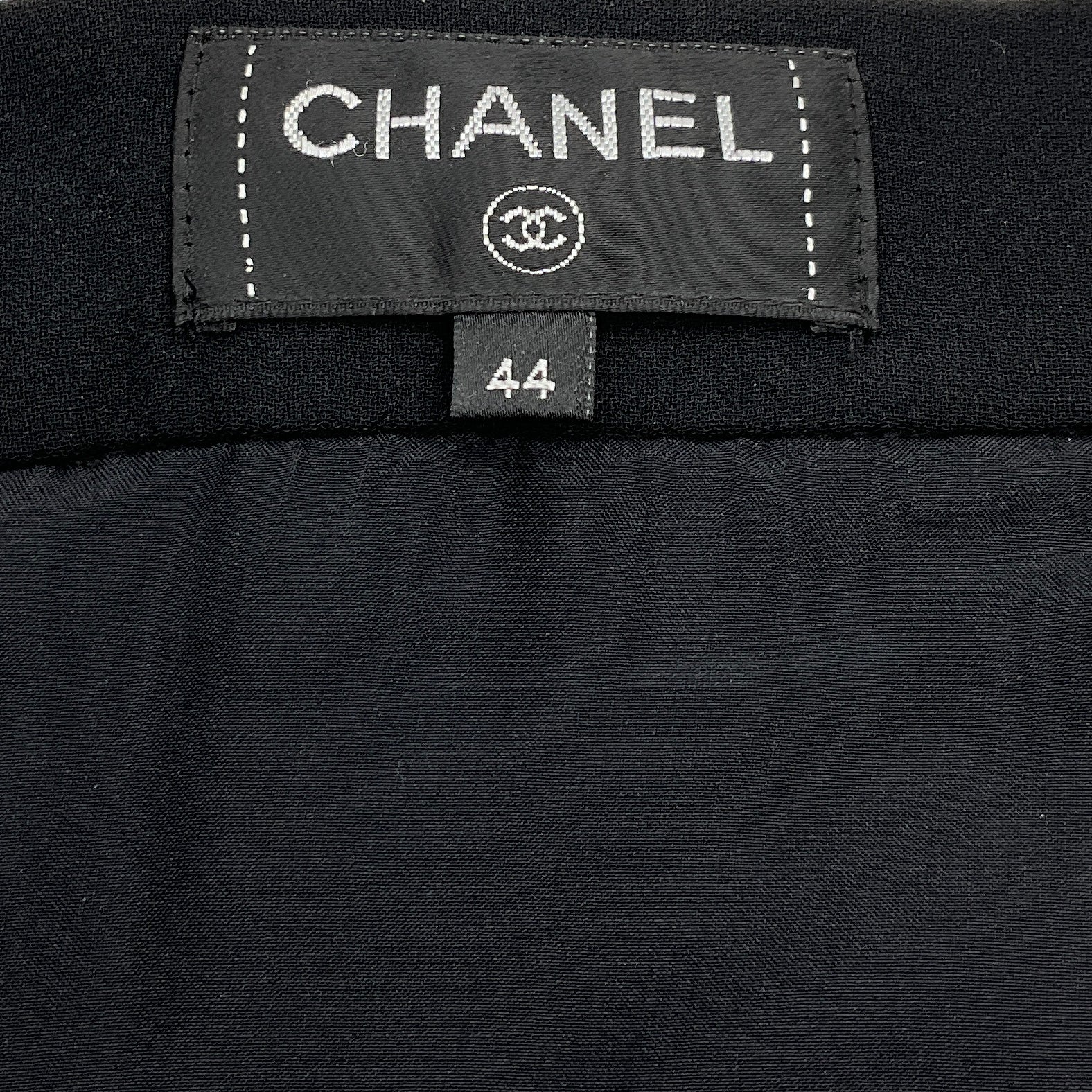 Chanel Black Silk Double Zipper Skirt