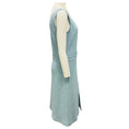 Load image into Gallery viewer, St. John Light Blue / Silver Metallic Knit Jacket and Dress Suit Set
