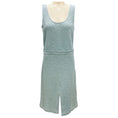Load image into Gallery viewer, St. John Light Blue / Silver Metallic Knit Jacket and Dress Suit Set
