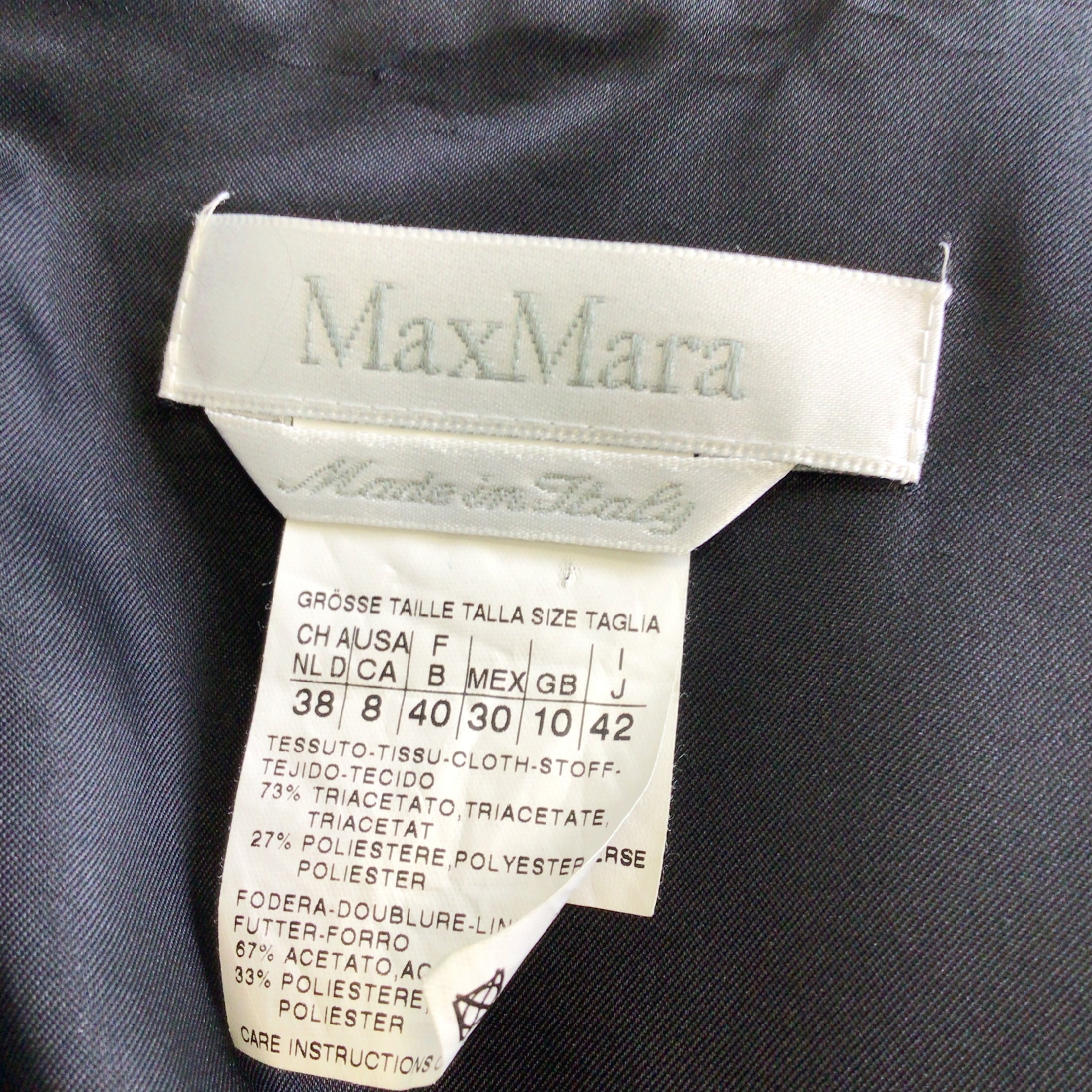 Max Mara Black Sleeveless V-Neck Crepe Midi Dress