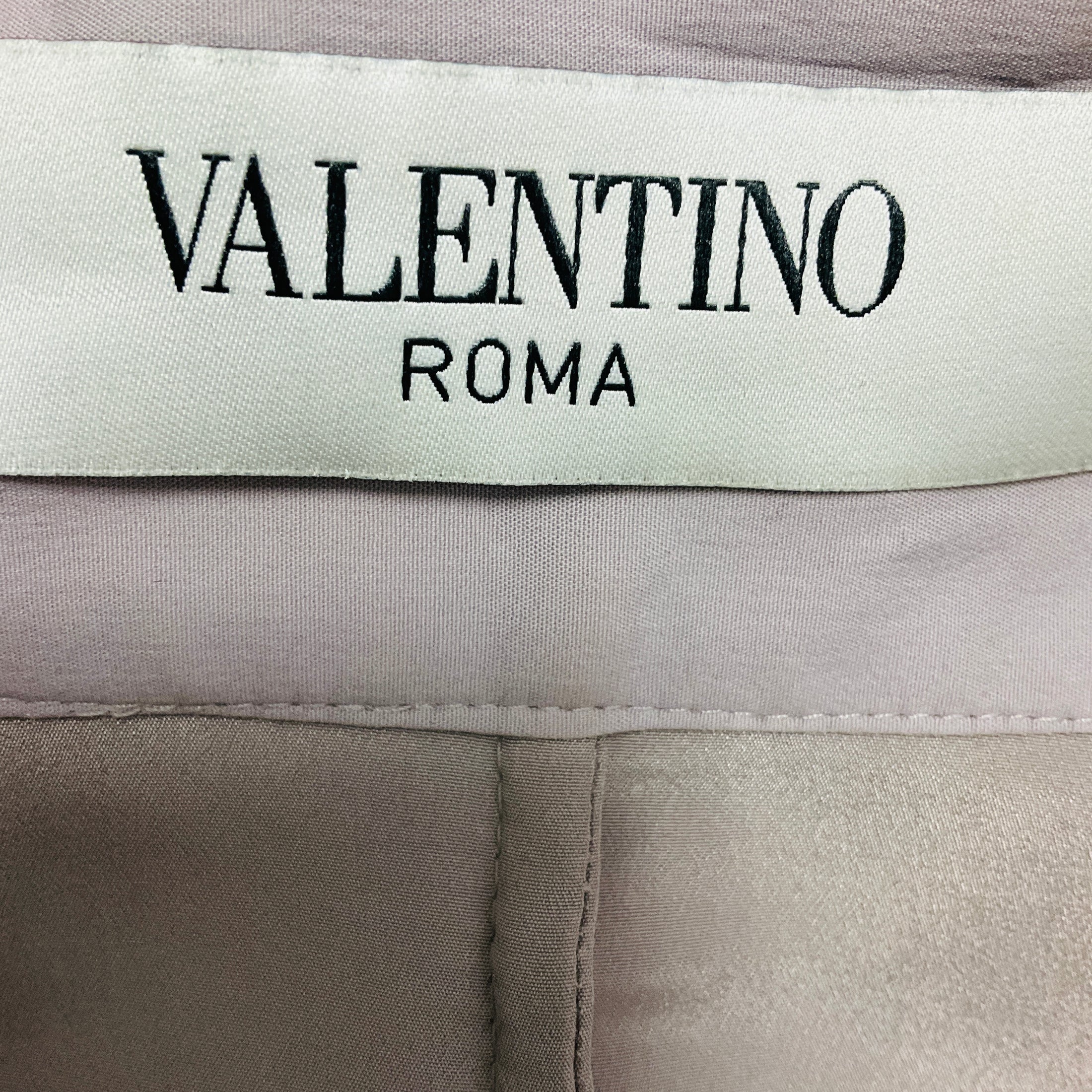 Valentino Roma Vintage Lilac Faux Pearl Embellished Petal Applique Short Sleeved Eyelet Jacket