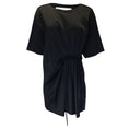 Load image into Gallery viewer, Moschino Couture Black Lace-Up Detail Pleated Short Sleeved Satin Dress
