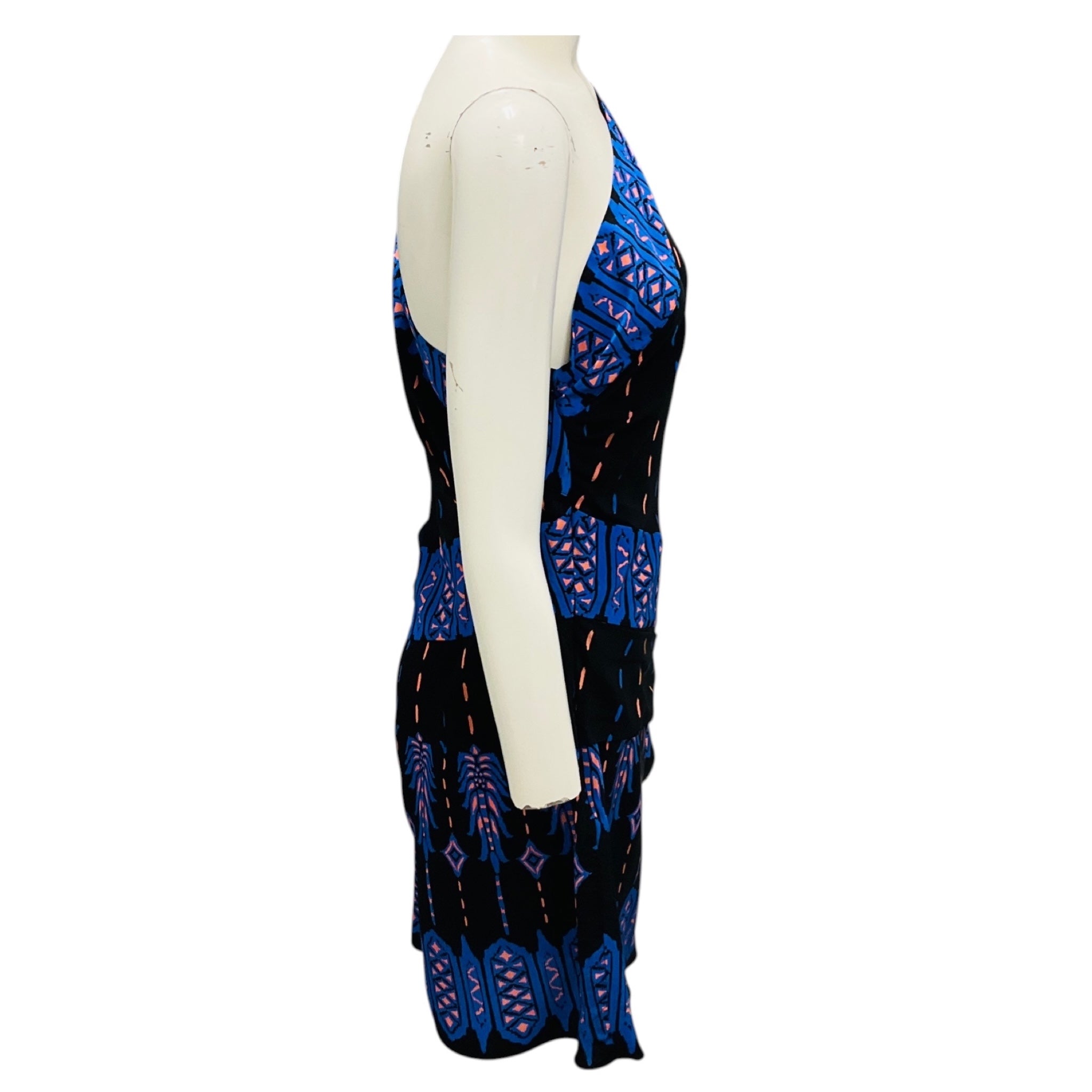 Johanna Ortiz Nomadic Black / Blue / Salmon Canyon Mini Dress