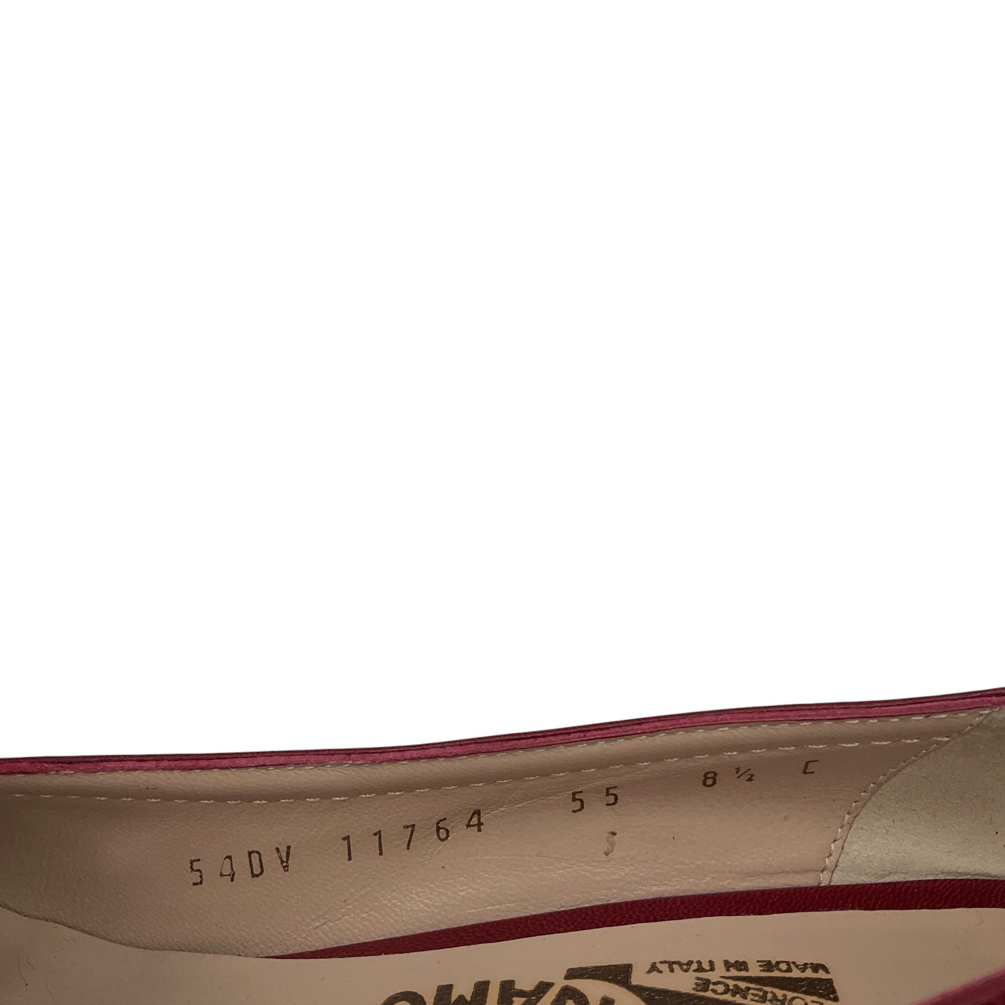 Salvatore Ferragamo Red / Gold Buckle Leather Loafer Pumps