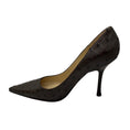 Load image into Gallery viewer, Jimmy Choo Brown Ostrich Skin Leather Embossed Pointed Toe Pumps
