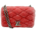 Load image into Gallery viewer, Louis Vuitton Pink Shearling Shoulder Bag with Logo Turn Lock

