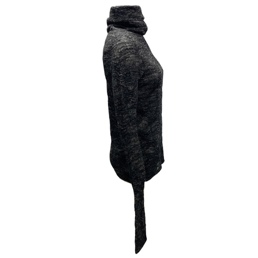 Chanel Charcoal Grey Alpaca and Linen Knit Turtleneck Sweater