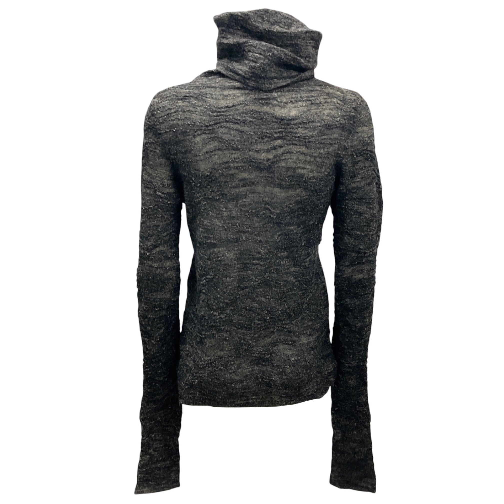 Chanel Charcoal Grey Alpaca and Linen Knit Turtleneck Sweater