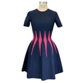 Load image into Gallery viewer, Alexander McQueen Navy Blue / Hot Pink 2017 Short Sleeved Diamond Knit Dress
