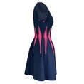 Load image into Gallery viewer, Alexander McQueen Navy Blue / Hot Pink 2017 Short Sleeved Diamond Knit Dress
