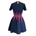 Load image into Gallery viewer, Alexander McQueen Navy Blue / Hot Pink 2017 Short Sleeved Diamond Knit Dress
