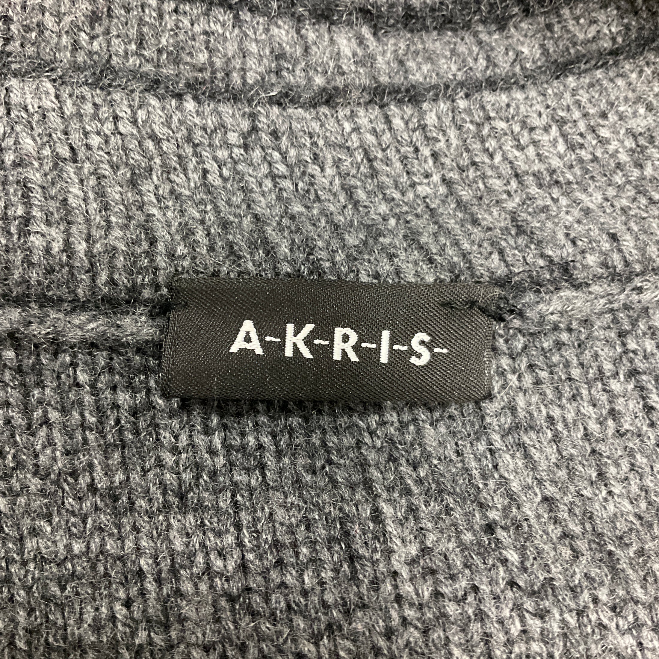 Akris Charcoal Grey Geometric Knit Long Sweater