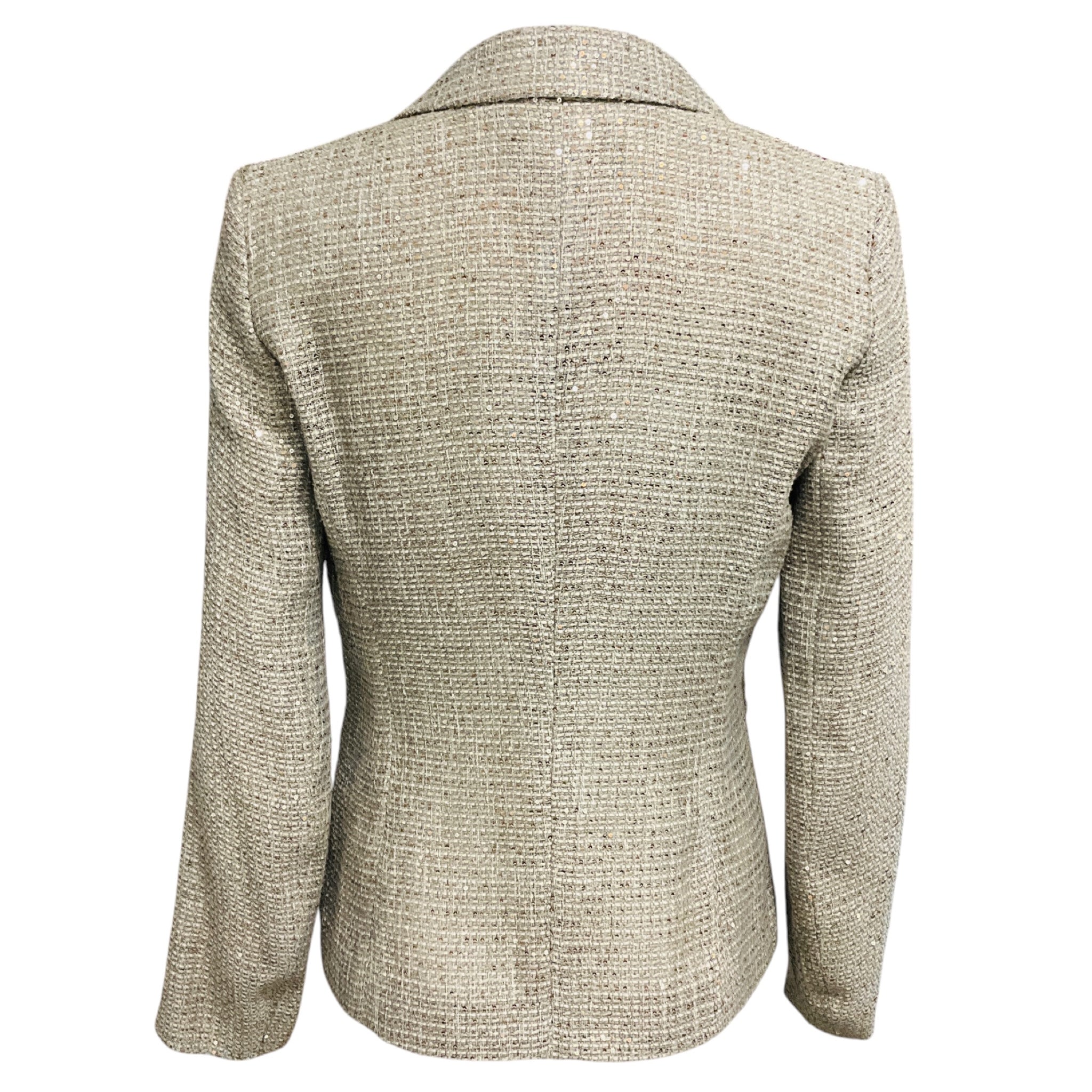 Escada Taupe Sequined Tweed Blazer