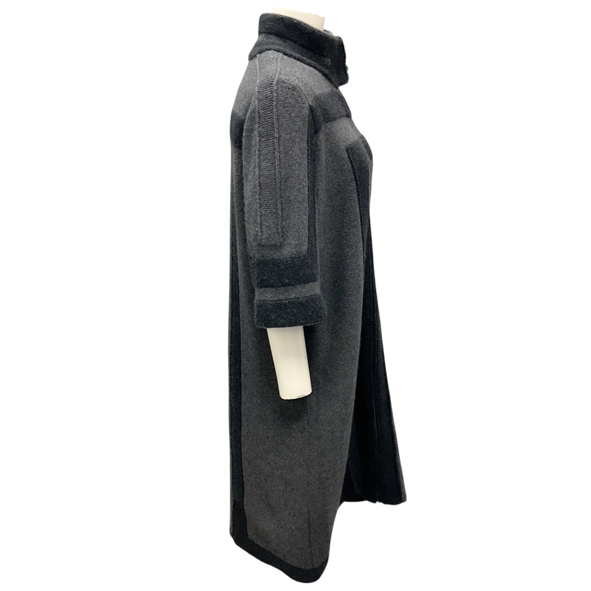 Akris Charcoal Grey Geometric Knit Long Sweater