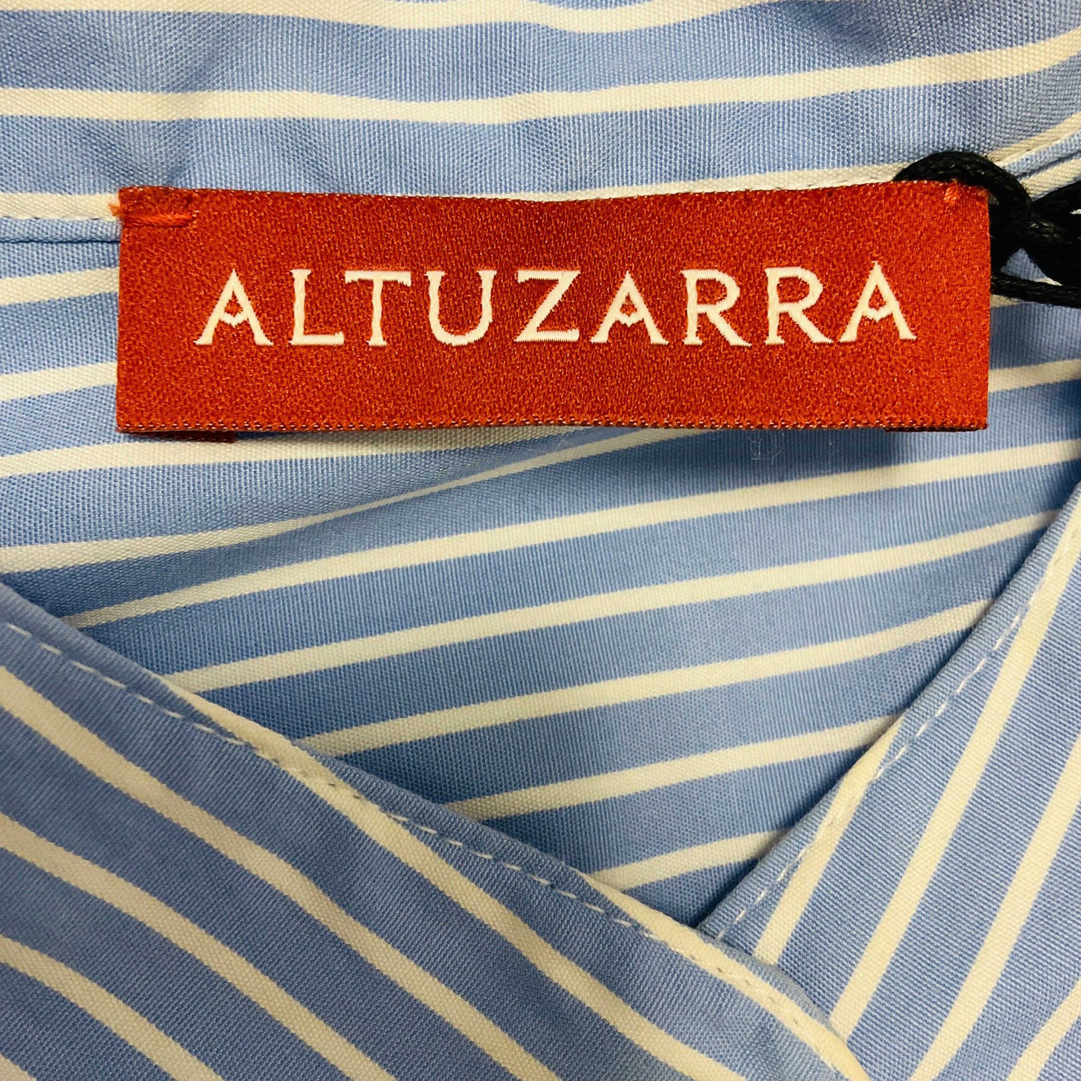 Altuzarra Cornflower Blue Amara Striped Cotton Top