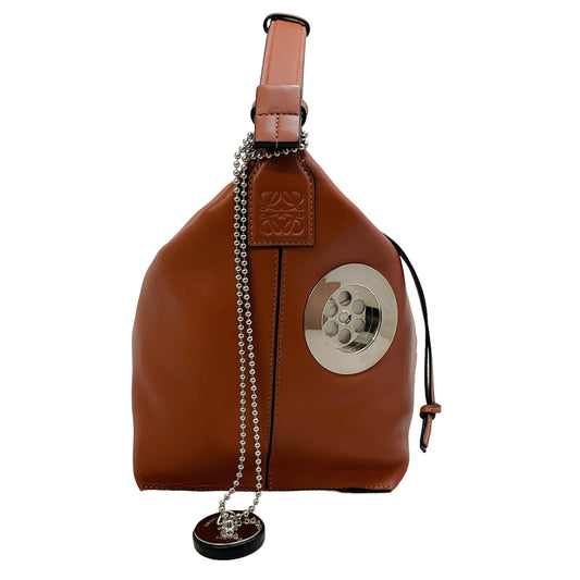 Loewe Brown Leather Cubi Sinkhole Bag