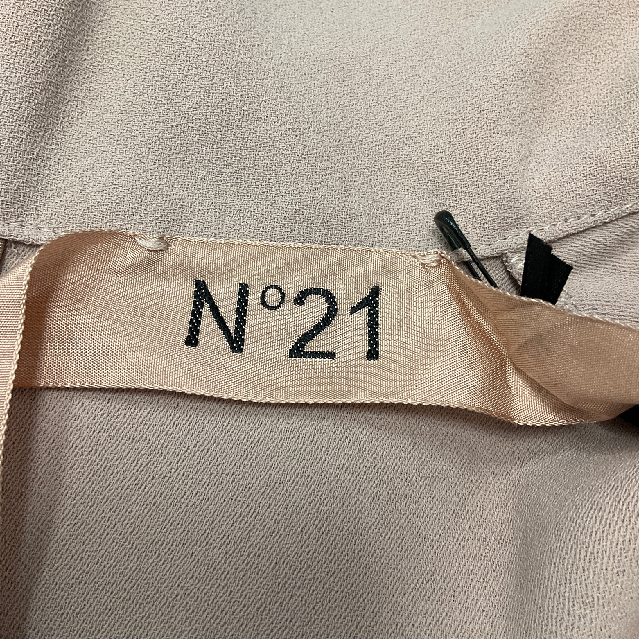 No. 21 Blush Crystal Embellished Crepe Blouse