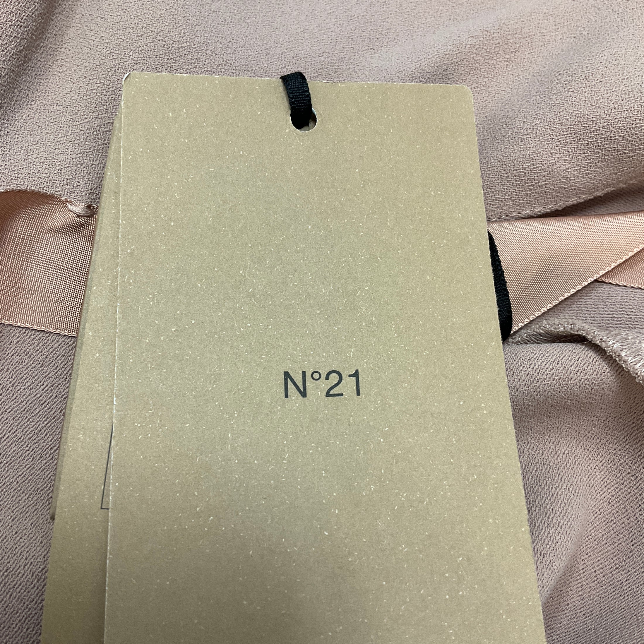 No. 21 Blush Crystal Embellished Crepe Blouse