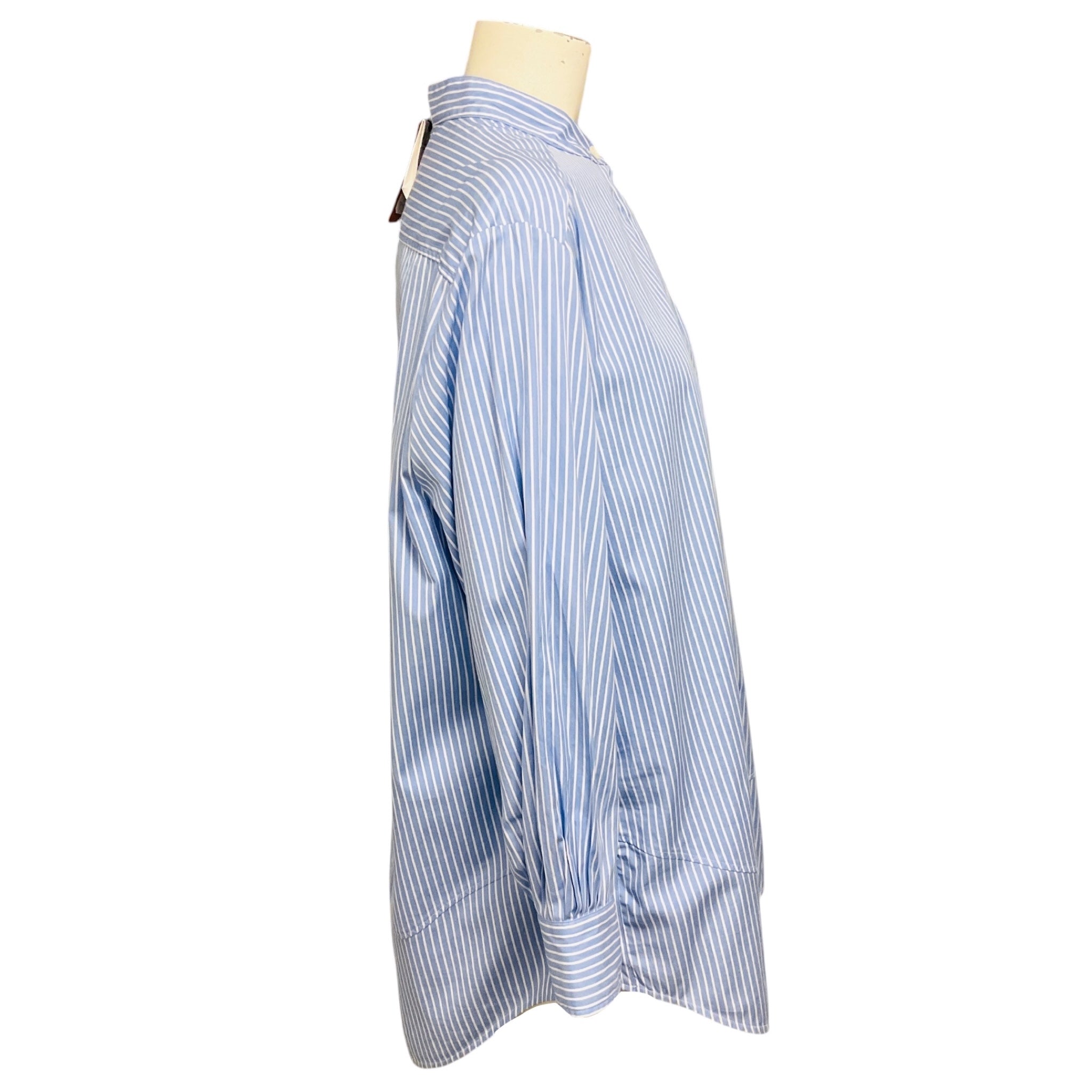 Altuzarra Cornflower Blue Amara Striped Cotton Top