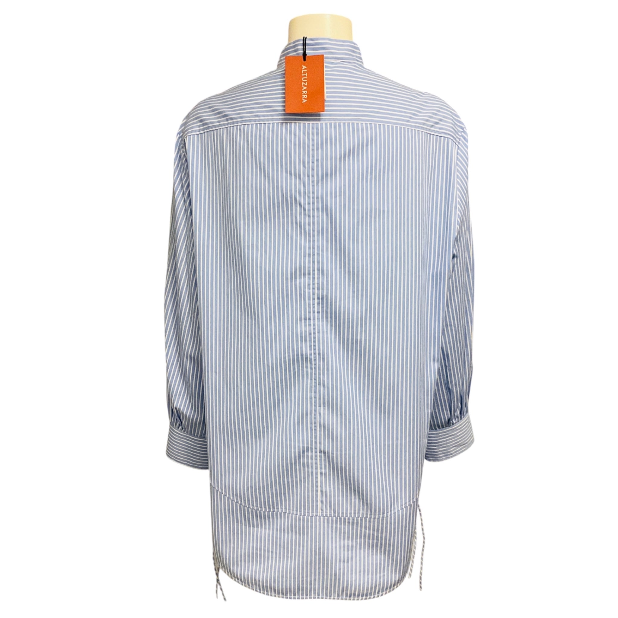 Altuzarra Cornflower Blue Amara Striped Cotton Top