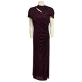 Load image into Gallery viewer, Self-Portrait Burgundy Rhinestone Mesh Cut Out Midi Dress
