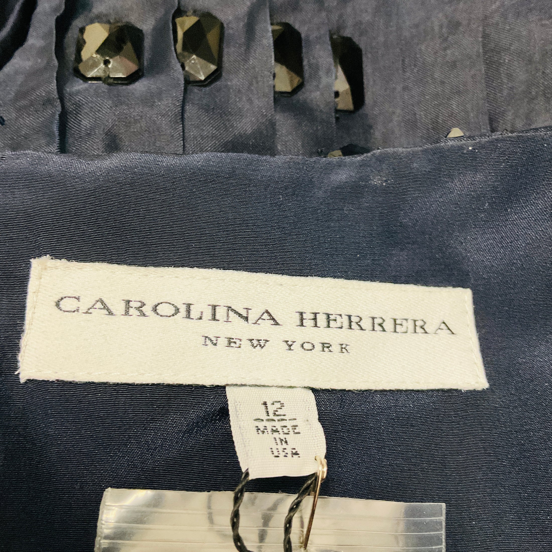 Carolina Herrera Dark Navy Embroidered Top