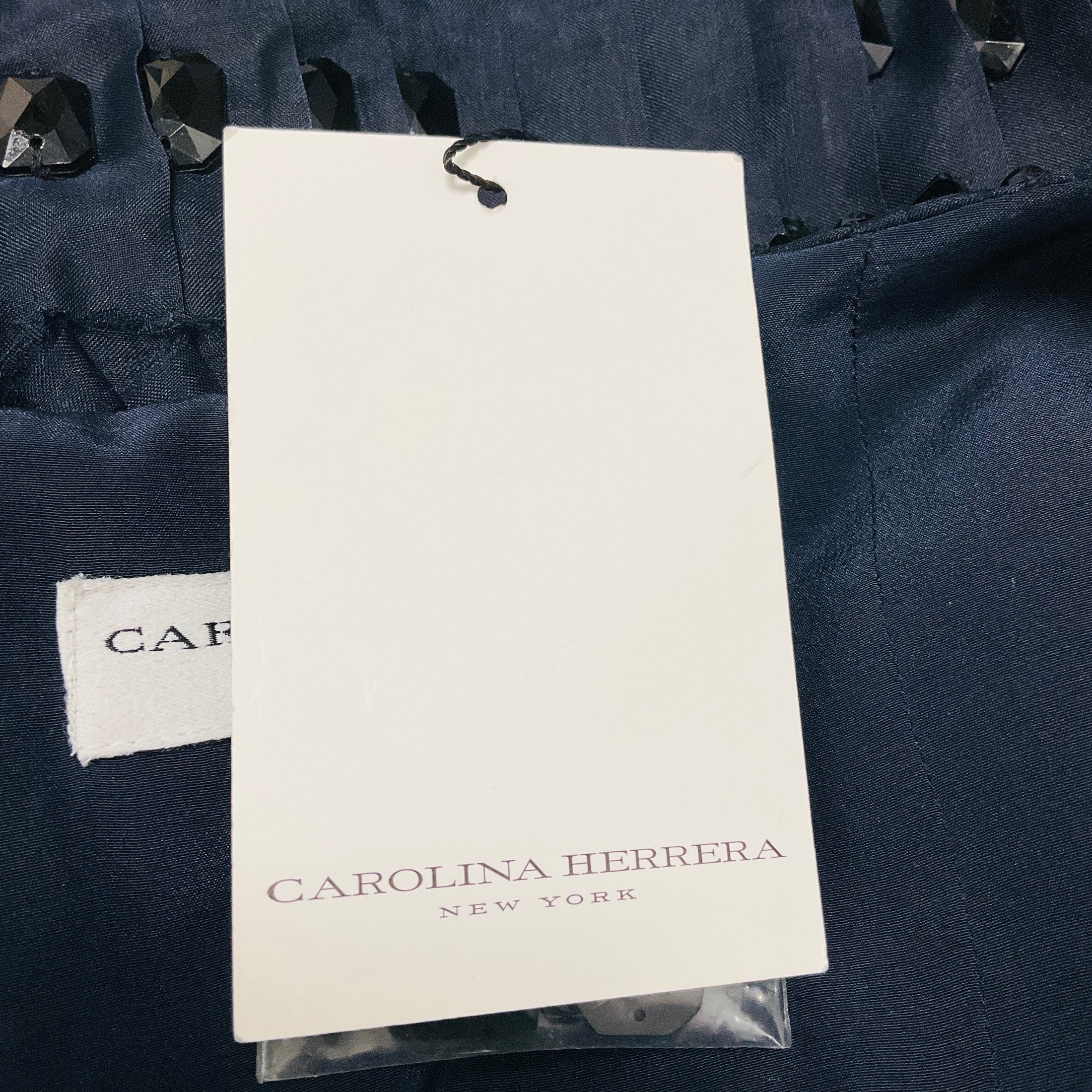 Carolina Herrera Dark Navy Embroidered Top