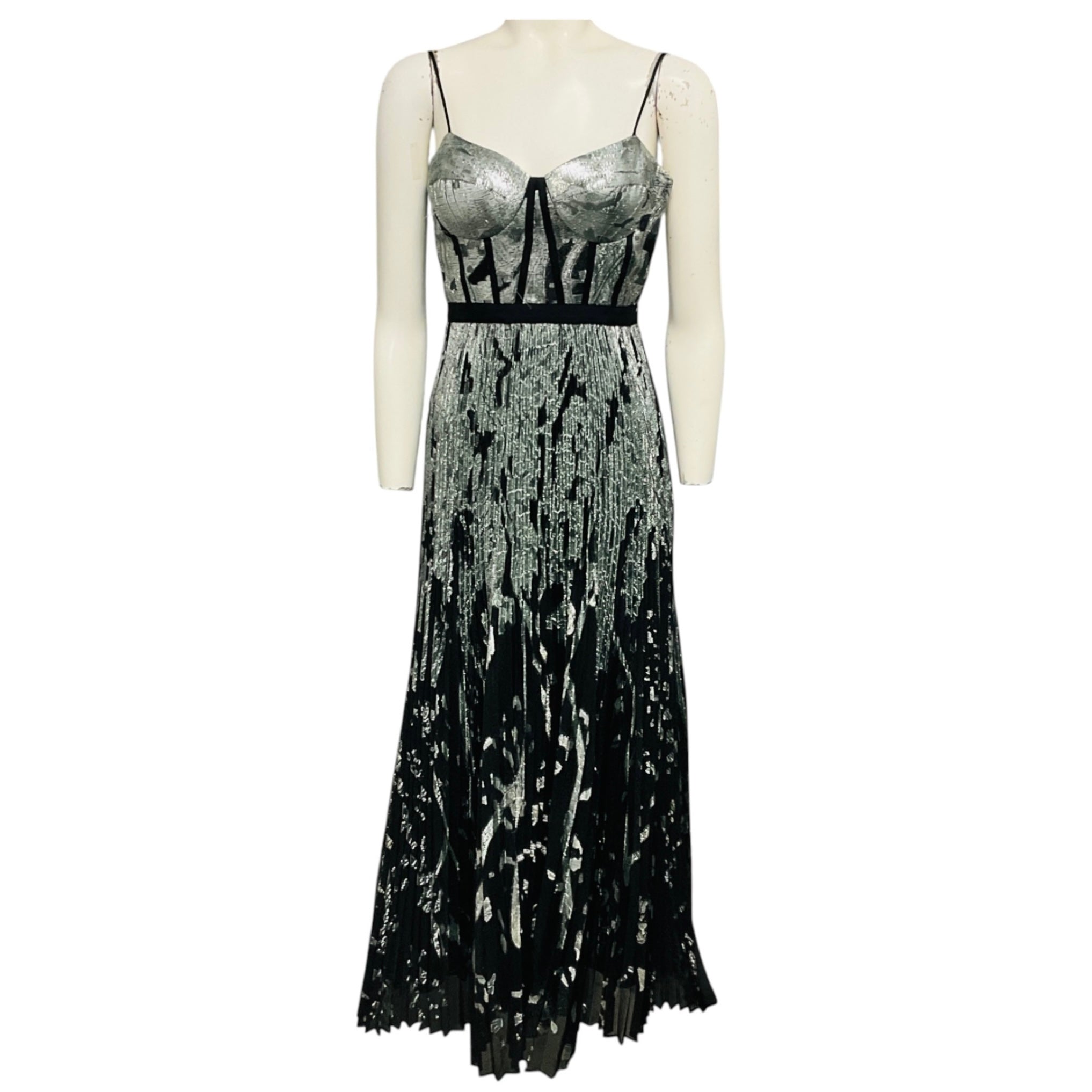 Simkhai Silver Metallic Brielle Bustier Gown