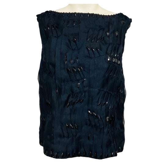 Carolina Herrera Dark Navy Embroidered Top