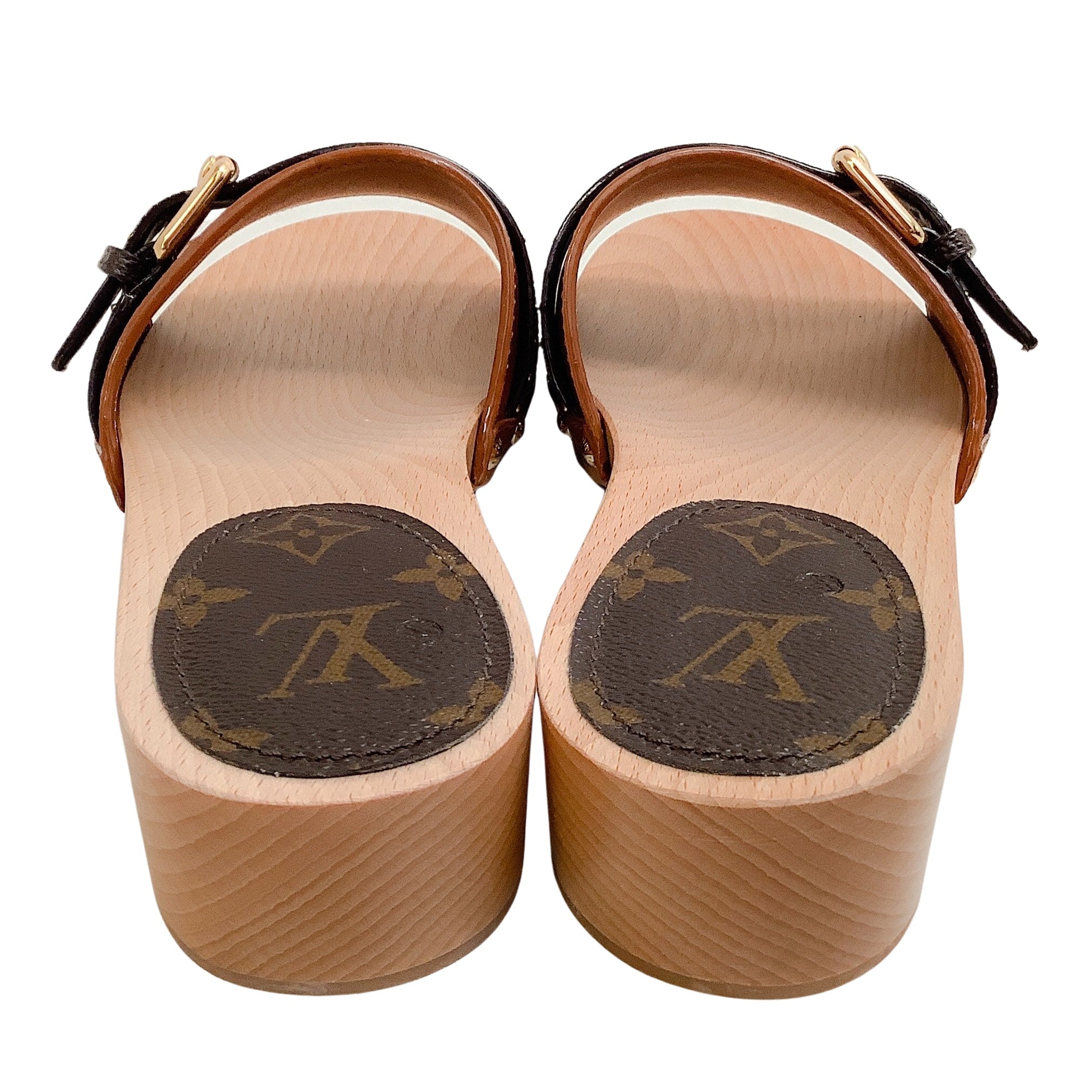 Louis Vuitton Brown Monogram Cottage Mule Sandals