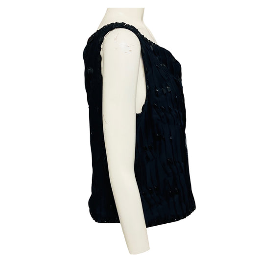 Carolina Herrera Dark Navy Embroidered Top