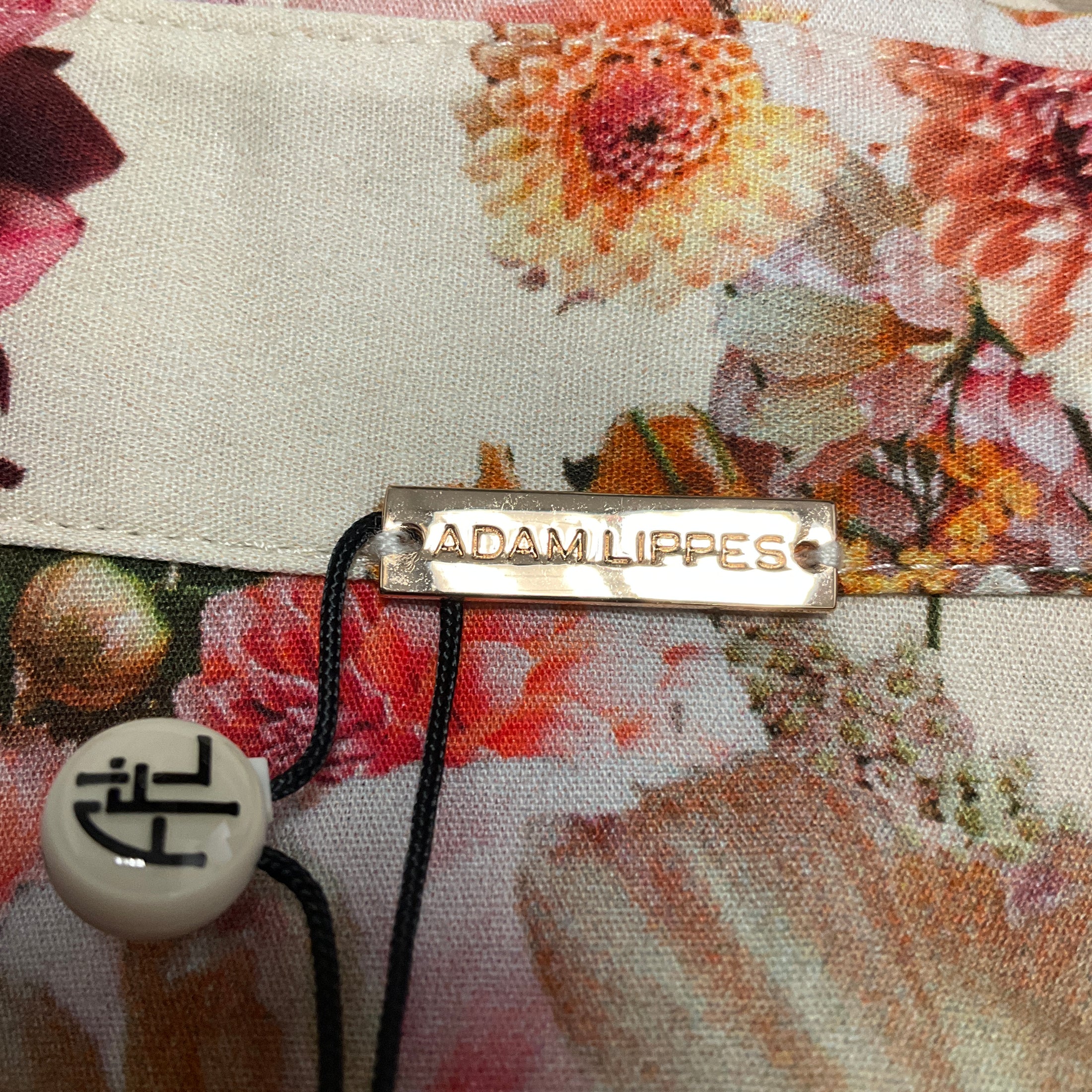 Adam Lippes Cream Multi Floral Printed Short Sleeved Cotton Top